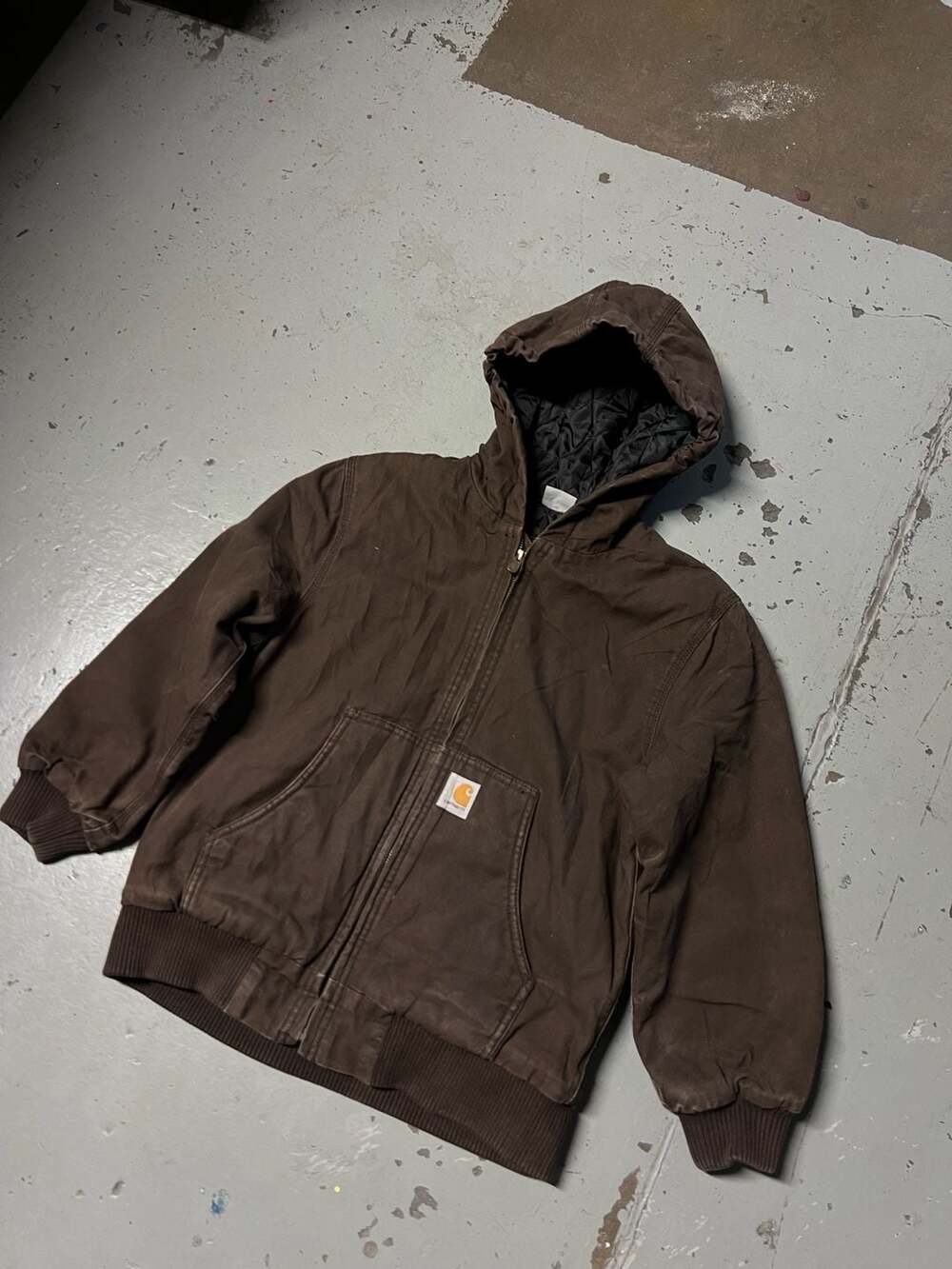 Carhartt Brown Hooded Insulated Work Jacket DKB